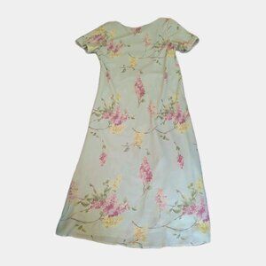 Jessica Howard Womens 14 Vtg  Floral Fairy Cottage Sheer Lined Dress Pastel-lp